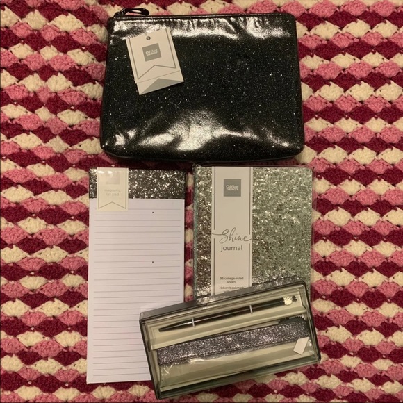 Other - ✅ CLEARANCE Black & Silver Glitter Stationary Set